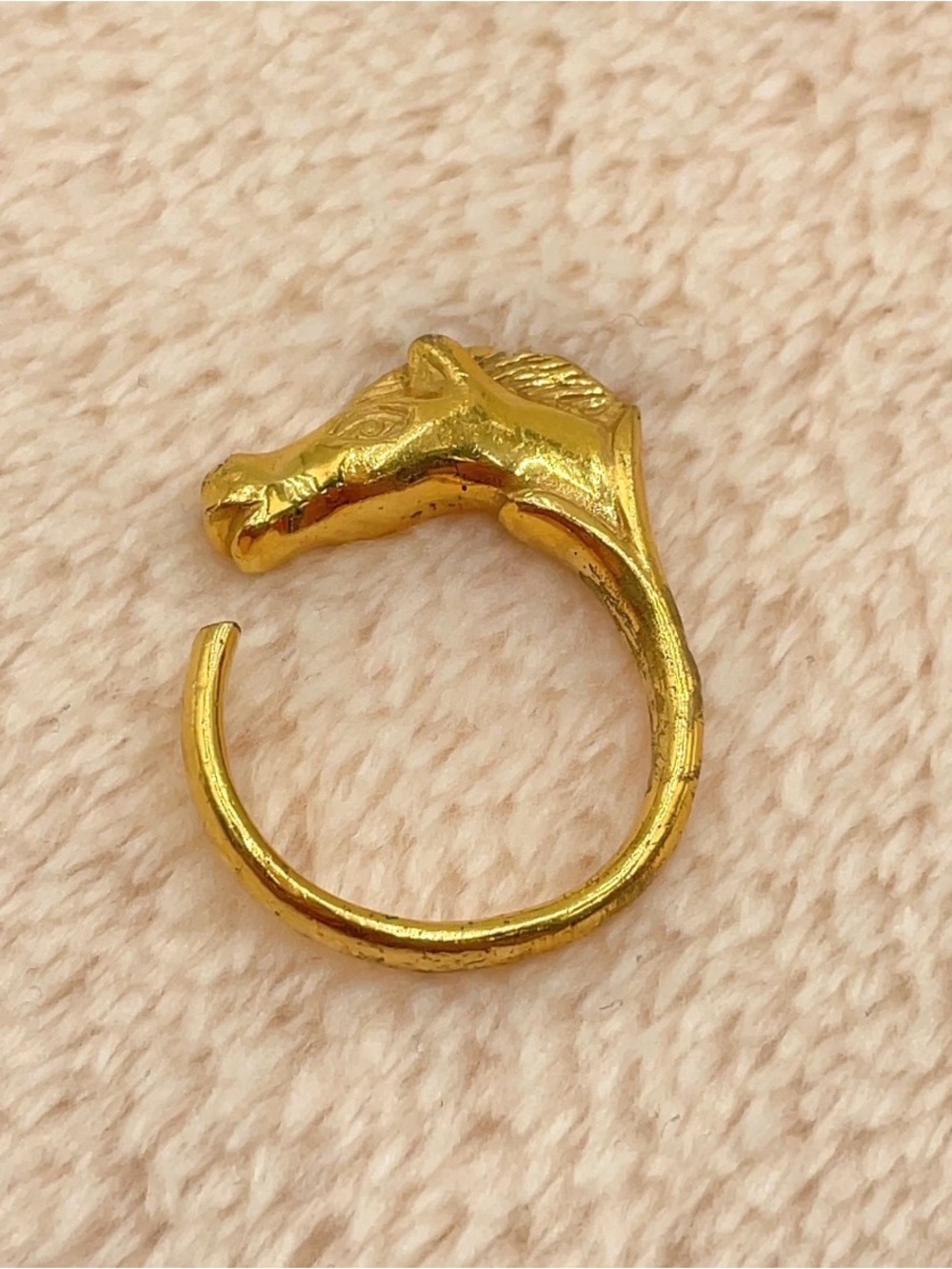 Hermès Cheval Horse Head Open Ring Gold Vintage France - Picture 5 of 8
